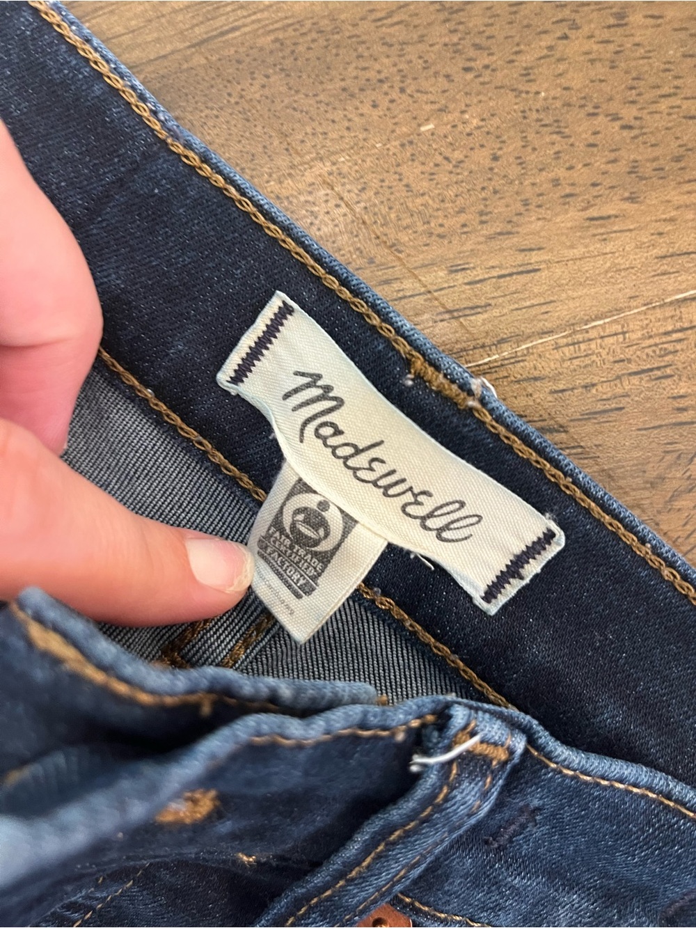 Madewell Womens Dark Blue Skinny Jeans 10” High Rise Skinny Denim Pants  Sz 26P - Picture 2 of 6